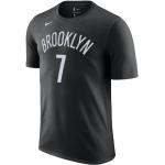 Camisetas estampada negras de algodón Brooklyn Nets con cuello redondo para hombre 