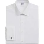 Brooks Brothers, Camisa blanca de vestir entallada de algodón elástico sin plancha con cuello Ainsley White, Mujer, Talla: S