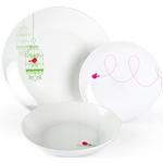 Sets de platos blancos de porcelana aptos para lavavajillas Excelsa 19 cm de diámetro en pack de 18 piezas 