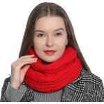Bufandas rojas de lana de lana  de punto DonDon Talla Única para mujer 