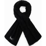 Bufandas negras de bouclé rebajadas con logo Desigual para mujer 