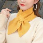 Bufandas amarillas de algodón de otoño lavable a mano con lazo para mujer 