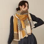 Bufandas amarillas de lana de lana  de otoño a cuadros talla L para mujer 