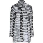 Camisas negras de seda de manga larga manga larga zebra Burberry con lazo talla XXS para mujer 