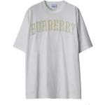 Camisetas blancas de poliamida de manga corta rebajadas manga corta con cuello redondo informales con logo Burberry talla M para mujer 