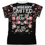Vestidos estampados infantiles negros de poliester floreados Burberry con motivo de flores 4 años para niña 
