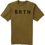 Camisetas verdes de algodón de manga corta rebajadas manga corta con logo Burton talla S para hombre 