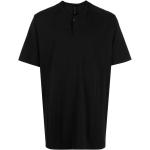 Camisetas negras de algodón con botones manga corta con cuello redondo Transit par-such para hombre 