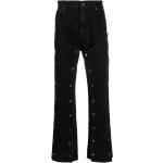 Jeans bootcut orgánicos negros de algodón ancho W24 con logo talla 6XL de materiales sostenibles para mujer 