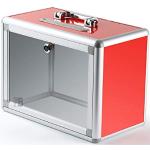 Buzón de sugerencias portátil con cerradura - caja de donación de elección de donación de quejas - caja de recolección - urna de escritorio, caridad (rojo)