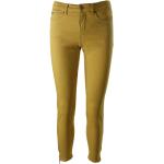 Pantalones ajustados beige de poliester tallas grandes informales talla 3XL para mujer 