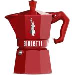 Cafeteras express rojas de metal con logo Bialetti 