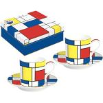 Caja de 2 tazas, 7,5 cl, en portacelaina, Mondrian
