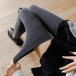Calcetines largos grises de poliester tallas grandes Talla Única para mujer 