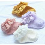 Leotardos infantiles lila de algodón de carácter romántico de encaje con volantes 12 meses 