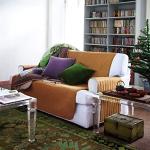 Fundas bicolor de algodón para sofá 