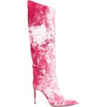 Botas rosas de terciopelo de piel  rebajadas con cremallera arrugadas talla 39 para mujer 