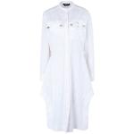 Vestidos blancos de popelín de manga larga manga larga con cuello redondo con rayas Calvin Klein CALVIN KLEIN 205W39NYC talla XS para mujer 