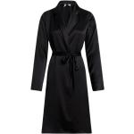 Abrigos negros de invierno rebajados Calvin Klein con cinturón talla L para mujer 