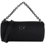 Bolsos medianos negros de poliester con logo Calvin Klein de materiales sostenibles para mujer 
