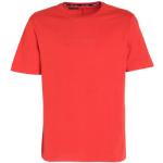 Camisetas rojas de poliester de manga corta manga corta con cuello redondo con logo Calvin Klein talla XL para hombre 