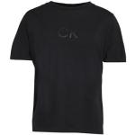 Camisetas negras de algodón de manga corta manga corta con cuello redondo de punto Calvin Klein talla XS para mujer 