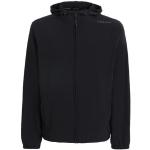 Cazadora con capucha  negras de poliester rebajadas manga larga transpirables, cortaviento con logo Calvin Klein talla XL para hombre 