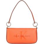 Bolsos baguette naranja de poliuretano con logo Calvin Klein Jeans para mujer 