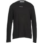 Camisetas orgánicas negras de algodón de cuello redondo manga larga con cuello redondo con logo Calvin Klein Jeans talla S de materiales sostenibles para hombre 