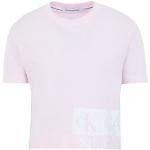 Camisetas orgánicas rosas de algodón de manga corta rebajadas manga corta con cuello redondo de punto Calvin Klein Jeans talla S de materiales sostenibles para mujer 