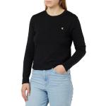 Camisetas negras de algodón de cuello redondo manga larga con cuello redondo de punto Calvin Klein Jeans talla L para mujer 