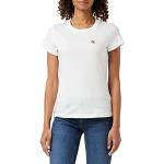 Camisetas blancas de algodón de manga corta rebajadas manga corta con cuello redondo Calvin Klein Jeans talla XL para mujer 