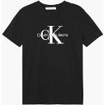 Camisetas negras de algodón de manga corta rebajadas manga corta con cuello redondo Calvin Klein Jeans talla S para mujer 