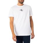 Camisetas orgánicas blancas de algodón de manga corta rebajadas manga corta con logo Calvin Klein Jeans talla XL de materiales sostenibles para hombre 