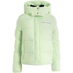 Abrigos verdes de poliester con capucha  manga larga acolchados Calvin Klein Jeans talla L de materiales sostenibles para mujer 