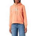 Sudaderas naranja de mezcla de algodón con capucha de punto Calvin Klein Jeans talla XL para mujer 