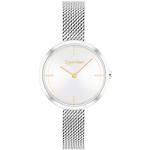 Relojes blancos de acero inoxidable de pulsera Cuarzo malla analógicos Calvin Klein para mujer 