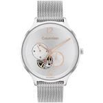 Relojes plateado de acero inoxidable de pulsera Automático malla Calvin Klein para mujer 