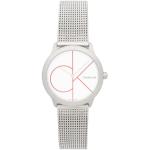 Relojes plateado de acero inoxidable de pulsera impermeables Cuarzo con logo Calvin Klein para mujer 