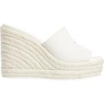 Sandalias blancas de yute de verano con logo Calvin Klein talla 39 para mujer 