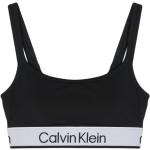 Sujetadores deportivos negros de poliester con tirantes finos con escote cuadrado con logo Calvin Klein talla L para mujer 