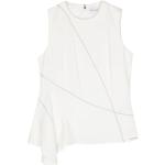 Blusas estampadas blancas sin mangas con escote asimétrico con rayas Calvin Klein talla M para mujer 