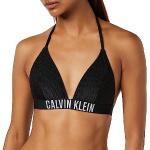 Bikinis triángulo negros rebajados Calvin Klein talla L de materiales sostenibles para mujer 