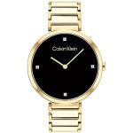 Relojes dorados de acero inoxidable de pulsera Cuarzo analógicos Calvin Klein para mujer 
