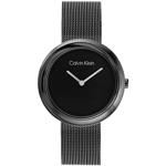 Relojes negros de acero inoxidable de pulsera rebajados Cuarzo malla analógicos Calvin Klein Collection para mujer 