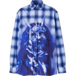 Camisas azules de algodón de manga larga rebajadas manga larga a cuadros Burberry talla XS para mujer 