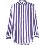 Camisas moradas de algodón de manga larga rebajadas manga larga marineras con rayas Armani Emporio Armani talla S para hombre 