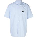Camisas azules de algodón de manga corta manga corta marineras con logo Comme des Garçons PLAY para hombre 