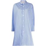 Camisas azules de algodón de manga larga rebajadas tallas grandes manga larga marineras con rayas asimétrico talla XL para mujer 