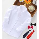 Camisas blancas de algodón de manga larga infantiles informales 4 años para bebé 